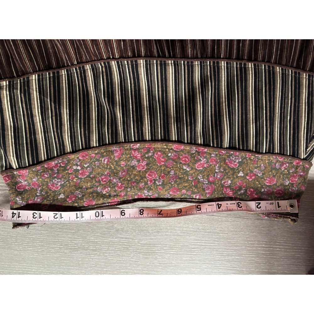 Lapis Womens M Corduroy Tiered Maxi Skirt Floral Striped Boho A-Line Cottagecore - Picture 6 of 6